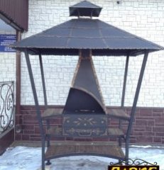 кованые мангалы с крышей