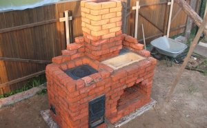 Photo Barbecue From A Brick Of Mangalls With Pork